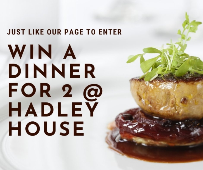 win dinner for 2 at Hadley House restaurant Barnet